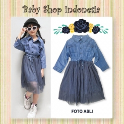Dress Kemeja Anak Denim Tutu  large